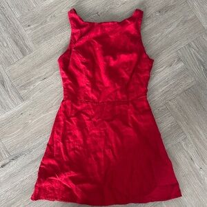 Elegant Red Sleeveless Linen Dress Reformation Size 4